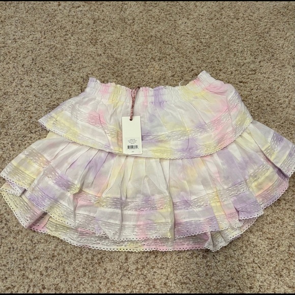 Love Shack Fancy Ruffle Mini Skirt**Multi Tie Dye